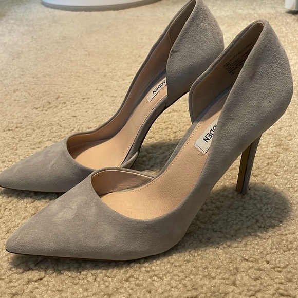Grey suede d’orsay pumps - Picture 1 of 2